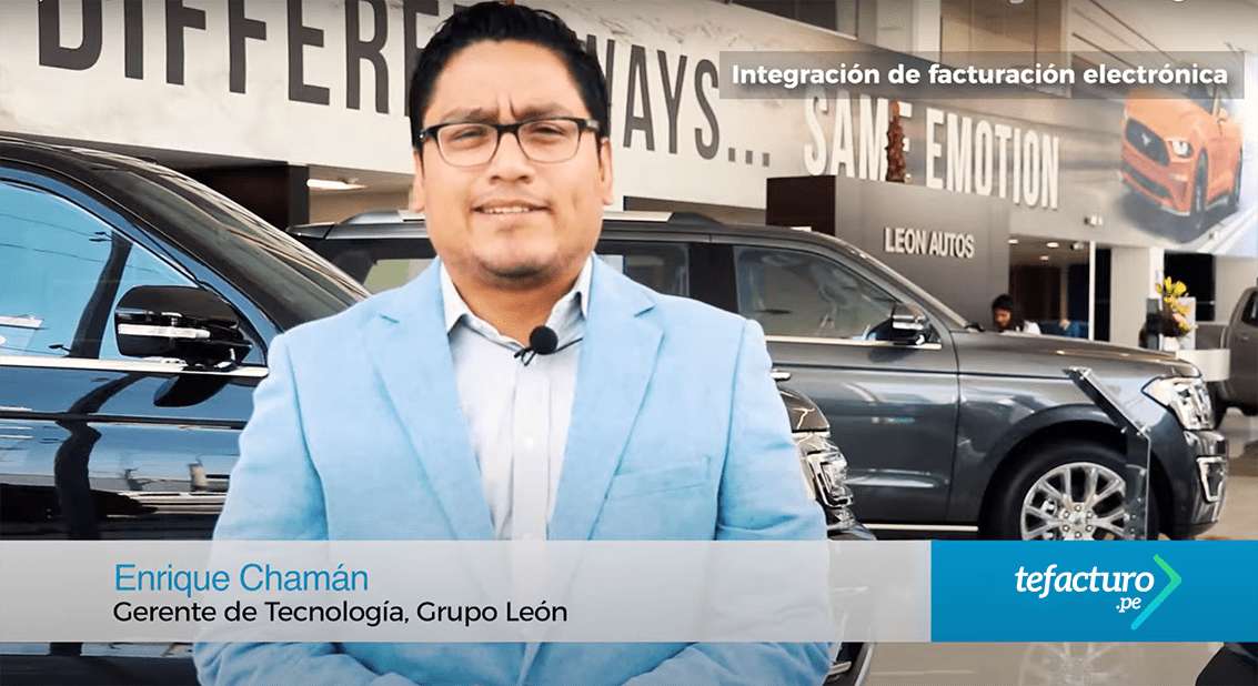 Enrique Chamán, gerente de tecnología de Grupo León describe su experiencia de facturación electrónica con nuestra plataforma: tefacturo.pe
