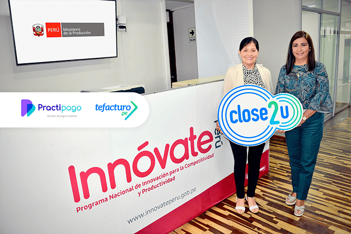 Close2U: Practipago, ganadora de Innovación empresarial en el 2020 por el Ministerio de la Producción e Innóvate.